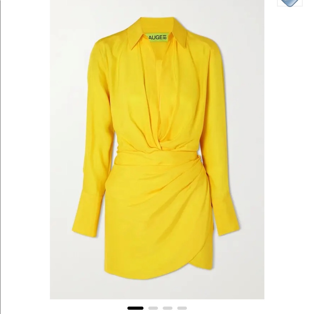 Gauge81 Naha Draped Silk Satin Mini Shirt Dress - Picture 4 of 5